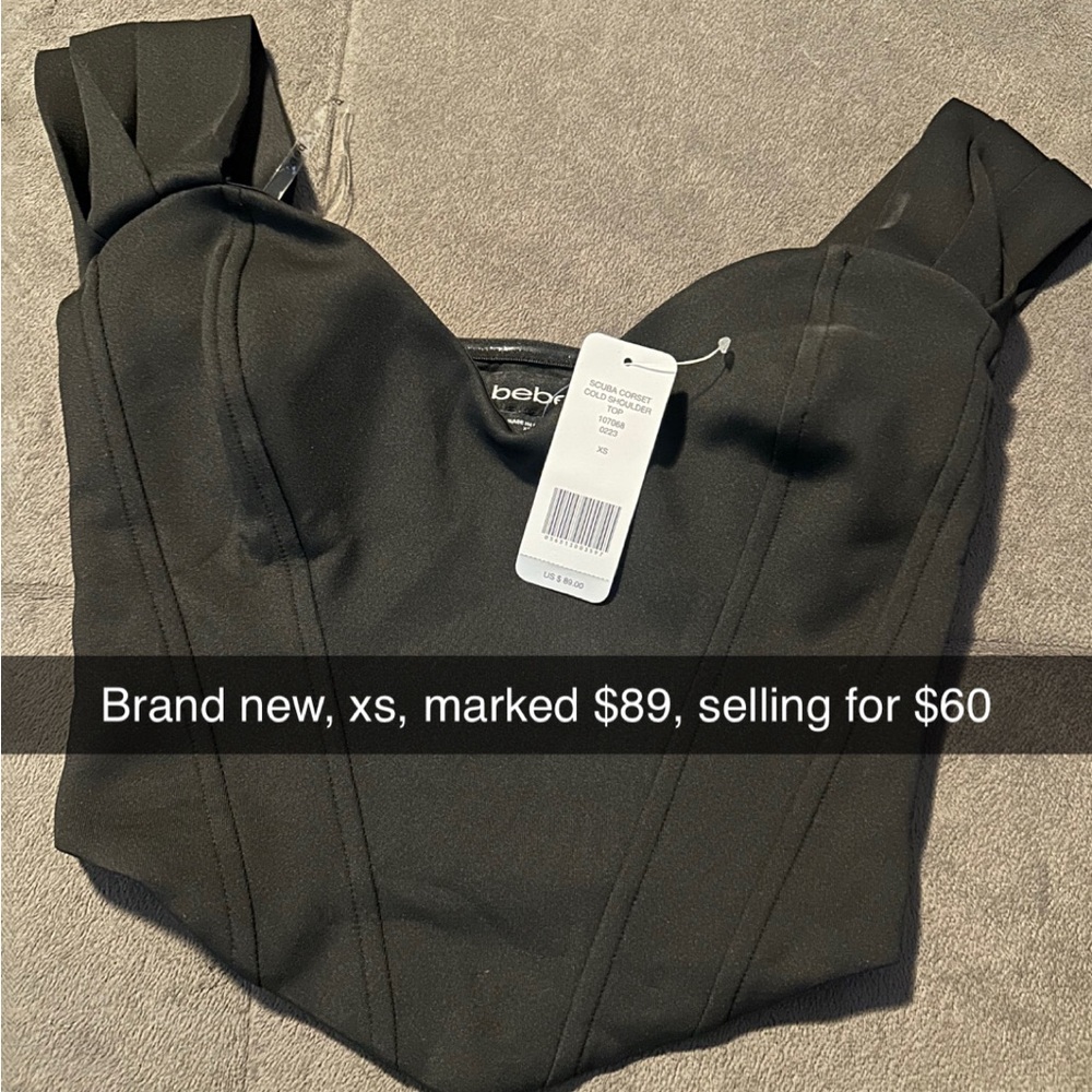 Bebe Black Sweetheart Strapless Top